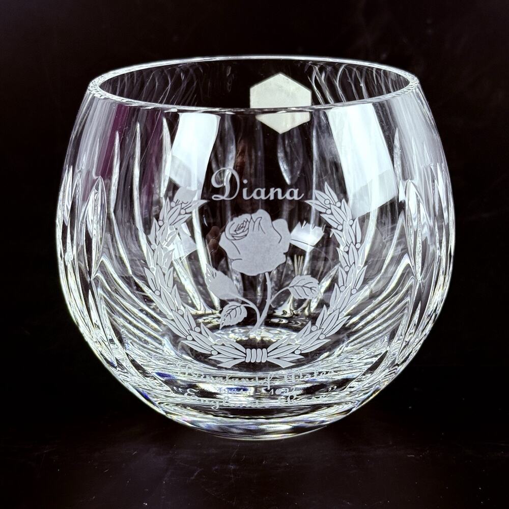 Princess Diana Memorial Crystal Bowl 1997 Stuart England’s Rose Commemorative